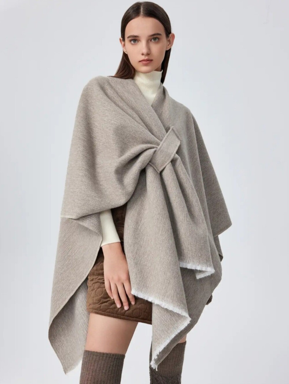 Taupe Poncho NWOT